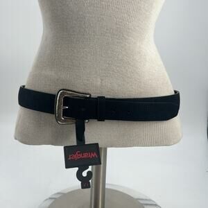 NWT Wrangler Women’s black leather western stitch belt
